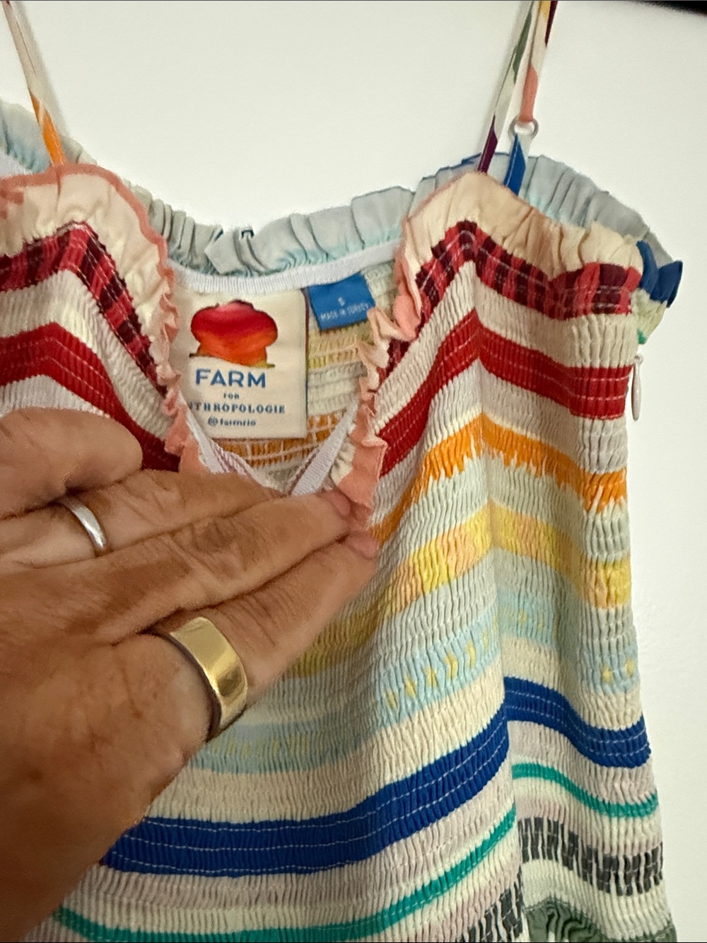 FARM Rio Multicolor Striped Spaghetti-Strap Jumpsuit - Picture 3 of 7